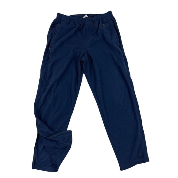 VTG Nike Men Blue Straight Leg Ankle Zip Sweatpants Sz L‎ - Picture 1 of 4